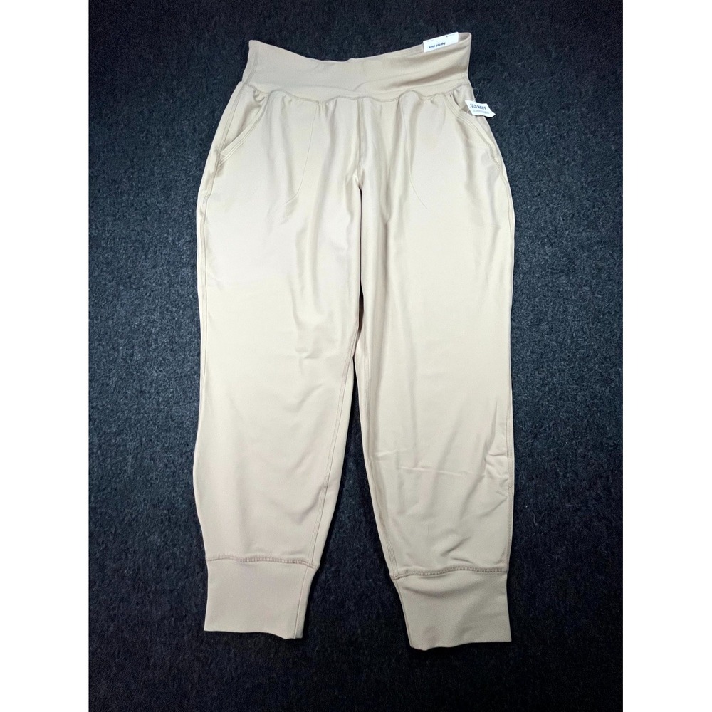 Old Navy Active Powersoft High-Rise Joggers Pants Women's L Petite Beige Go Dry